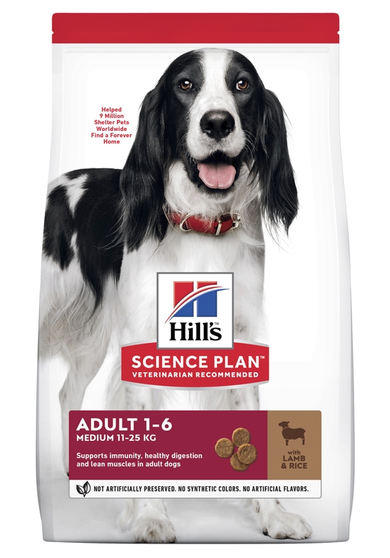 HILL'S SP Adult Medium sausā barība suņiem, jērs/rīsi, 14kg - Produkta attēls 2