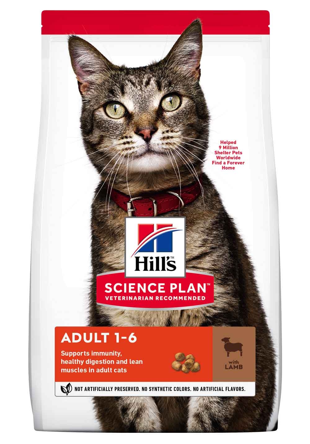 HILL'S SP Adult sausā barība kaķiem, jērs, 3kg - Produkta attēls 2