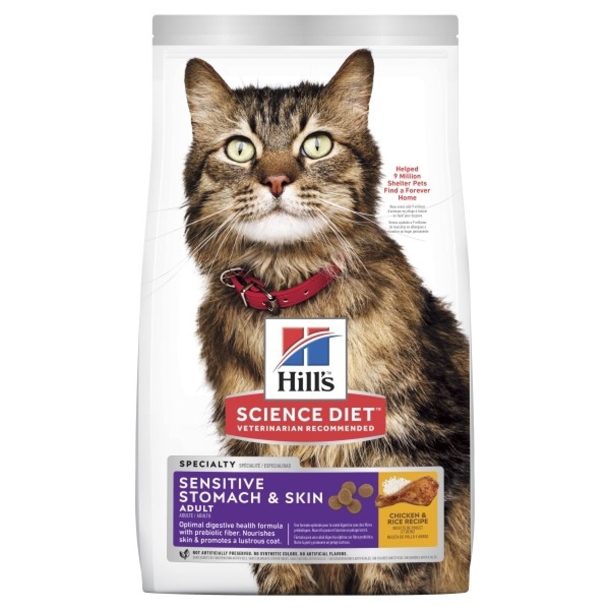 HILL'S SP Adult Stomach & Skin sausā barība kaķiem, vista, 1,5kg - Produkta attēls 2