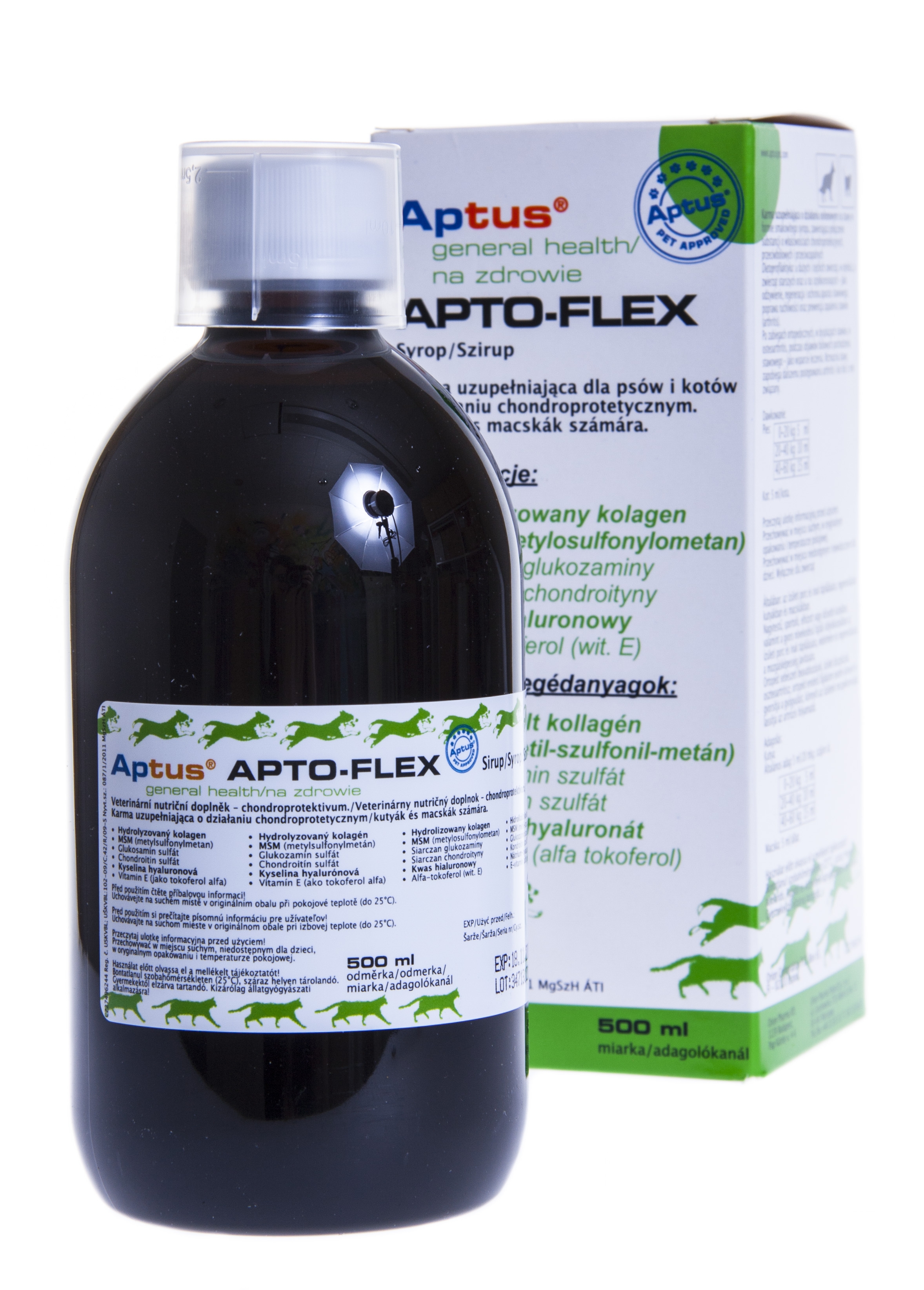 Aptus Apto-Flex sīrups suņiem/kaķiem locītavu veselībai 500ml - Produkta attēls 2