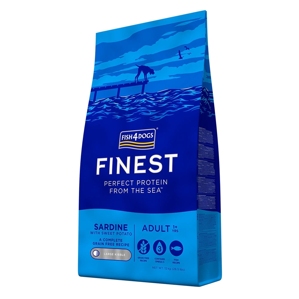 FISH4DOGS Adult sausā barība suņiem, sardīnes/batātes, 12kg - Produkta attēls 2