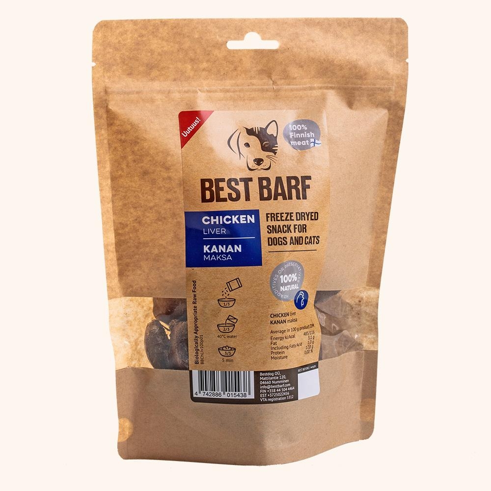 BEST BARF liofilizētas vistu aknas, 100g - Produkta attēls 2