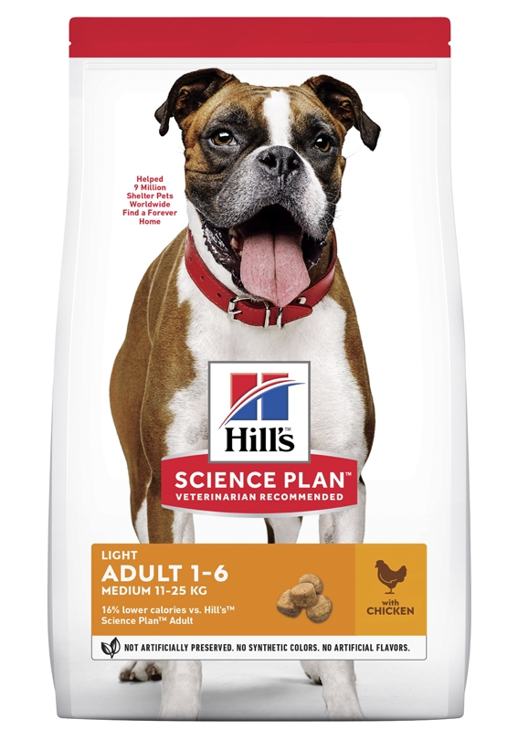 HILL'S SP Adult Light Medium sausā barība suņiem, vista,14kg - Produkta attēls 2