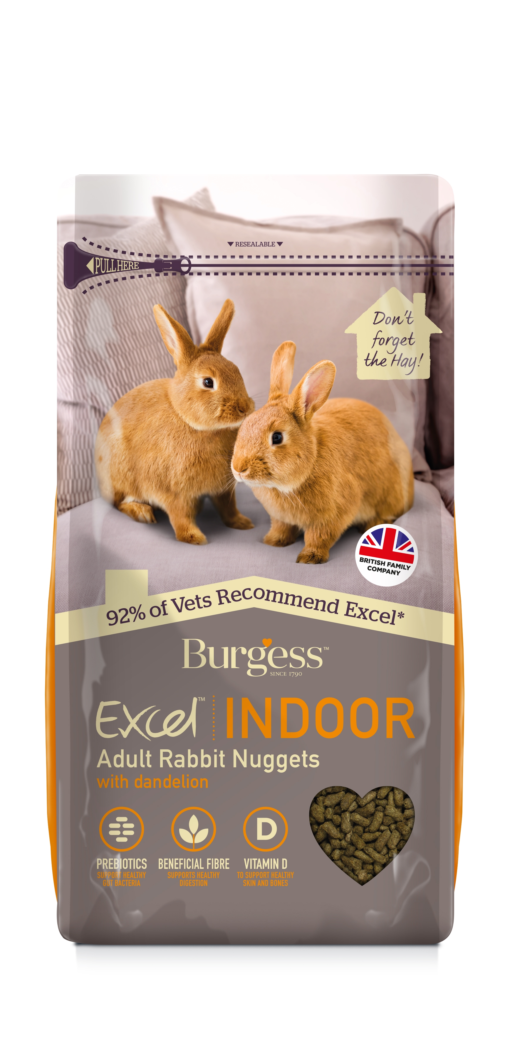 BURGESS Excel Nuggets barība iekštelpu trušiem 1,5kg - Produkta attēls 2