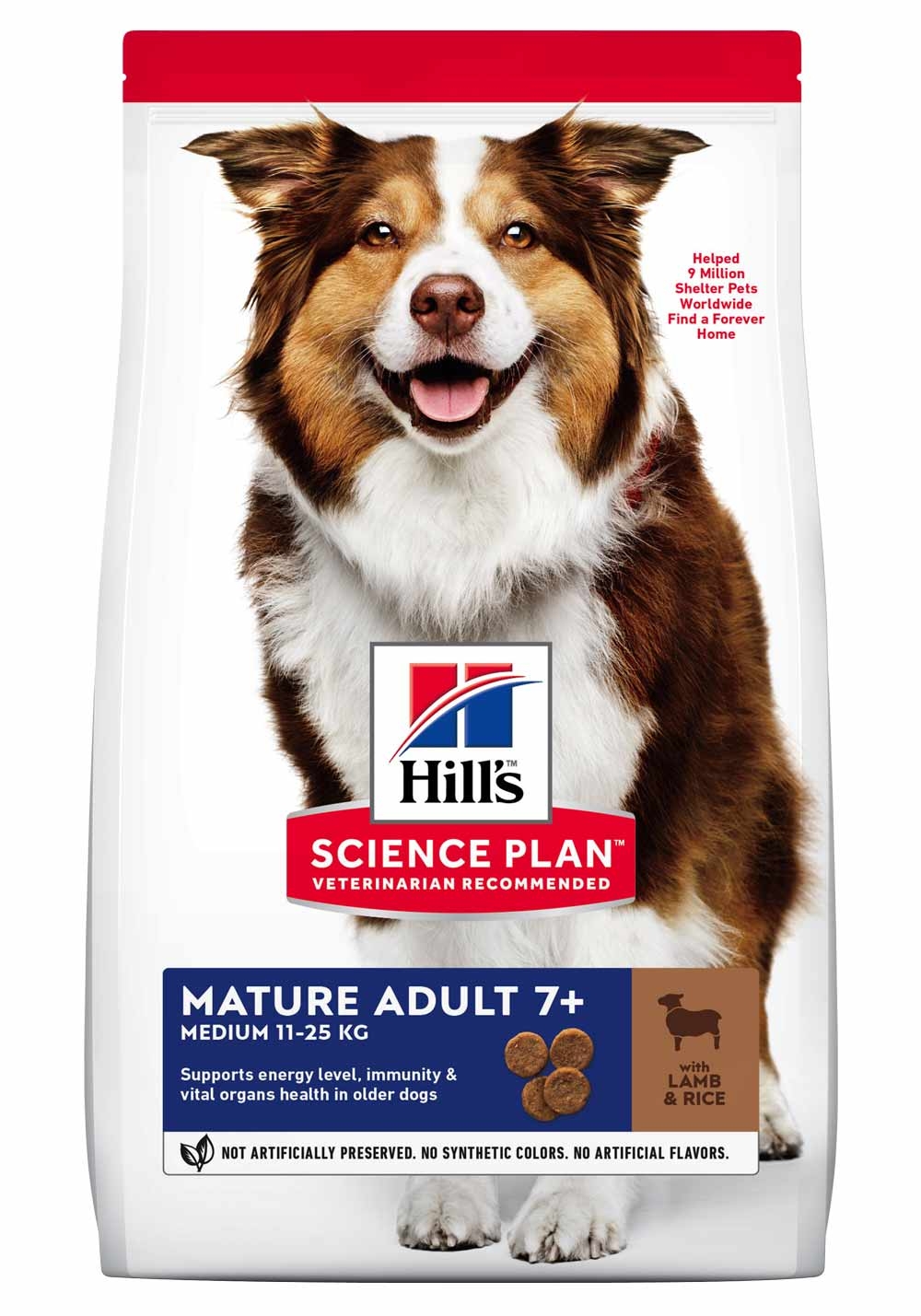 HILL'S SP Mature 7+ Medium sausā barība suņiem, jērs/rīsi,2,5kg - Produkta attēls 2