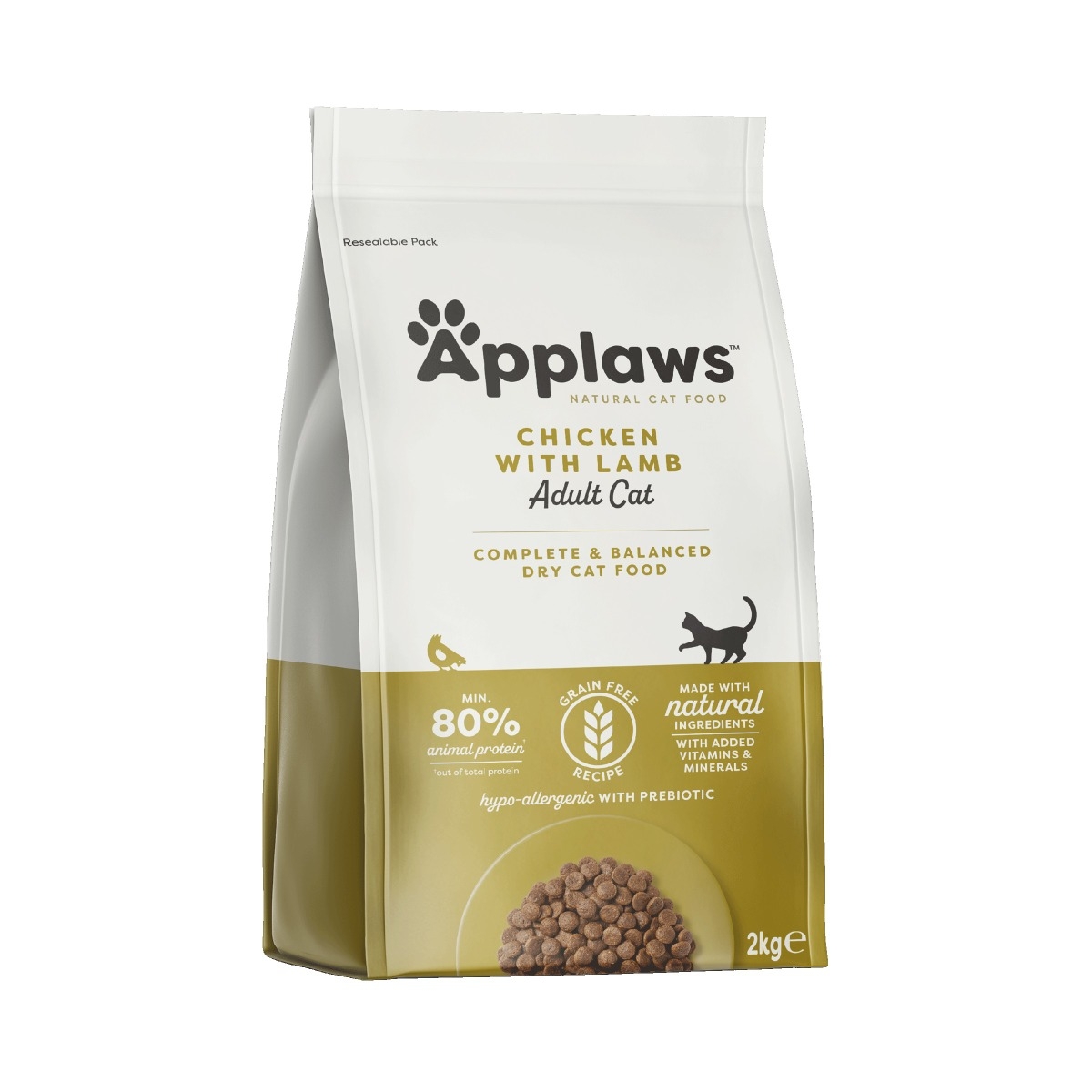 APPLAWS sausā barība pieaugušiem kaķiem, vista/jērs, 2kg - Produkta attēls 2