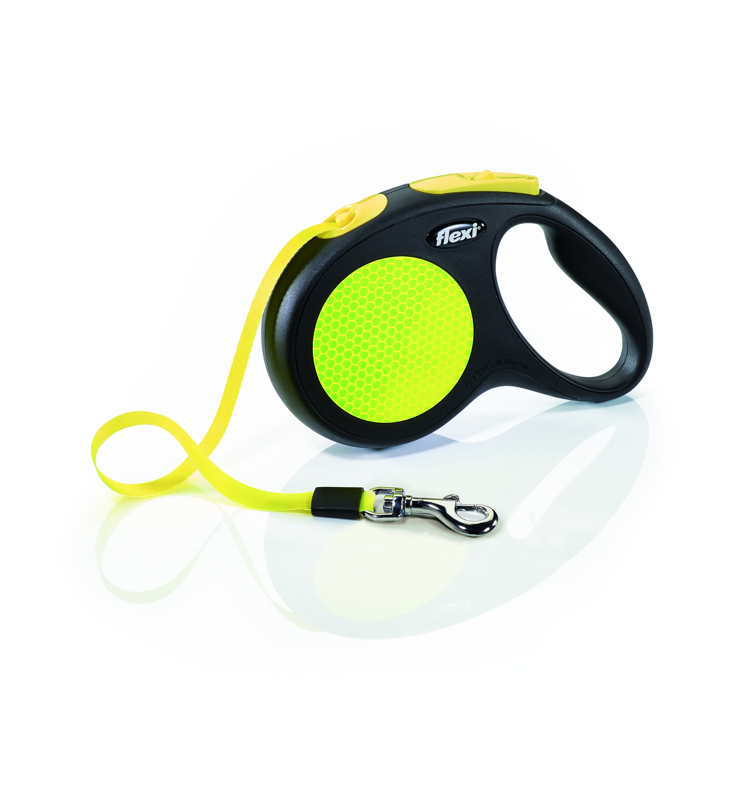 FLEXI Neon lentes veida pavada M/5m, dzeltena - Produkta attēls 2