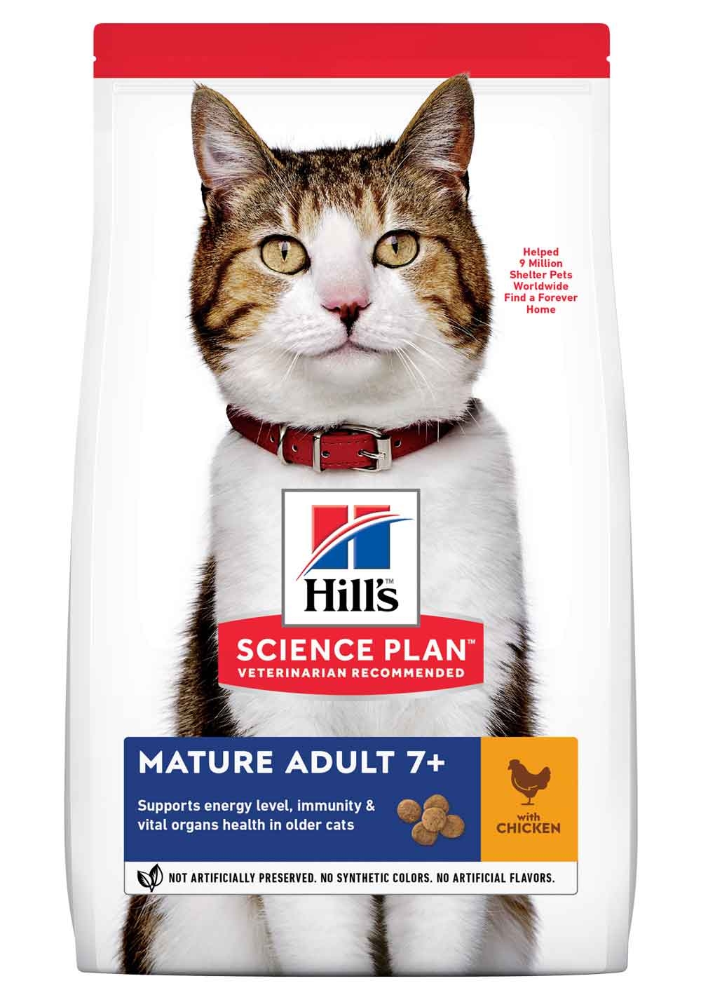 HILL'S SP Mature 7+ sausā barība kaķiem, vista, 1,5kg - Produkta attēls 2