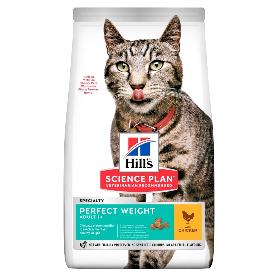 HILL'S SP Adult Perfect Weight sausā barība kaķiem, vista, 1,5kg - Produkta attēls 2