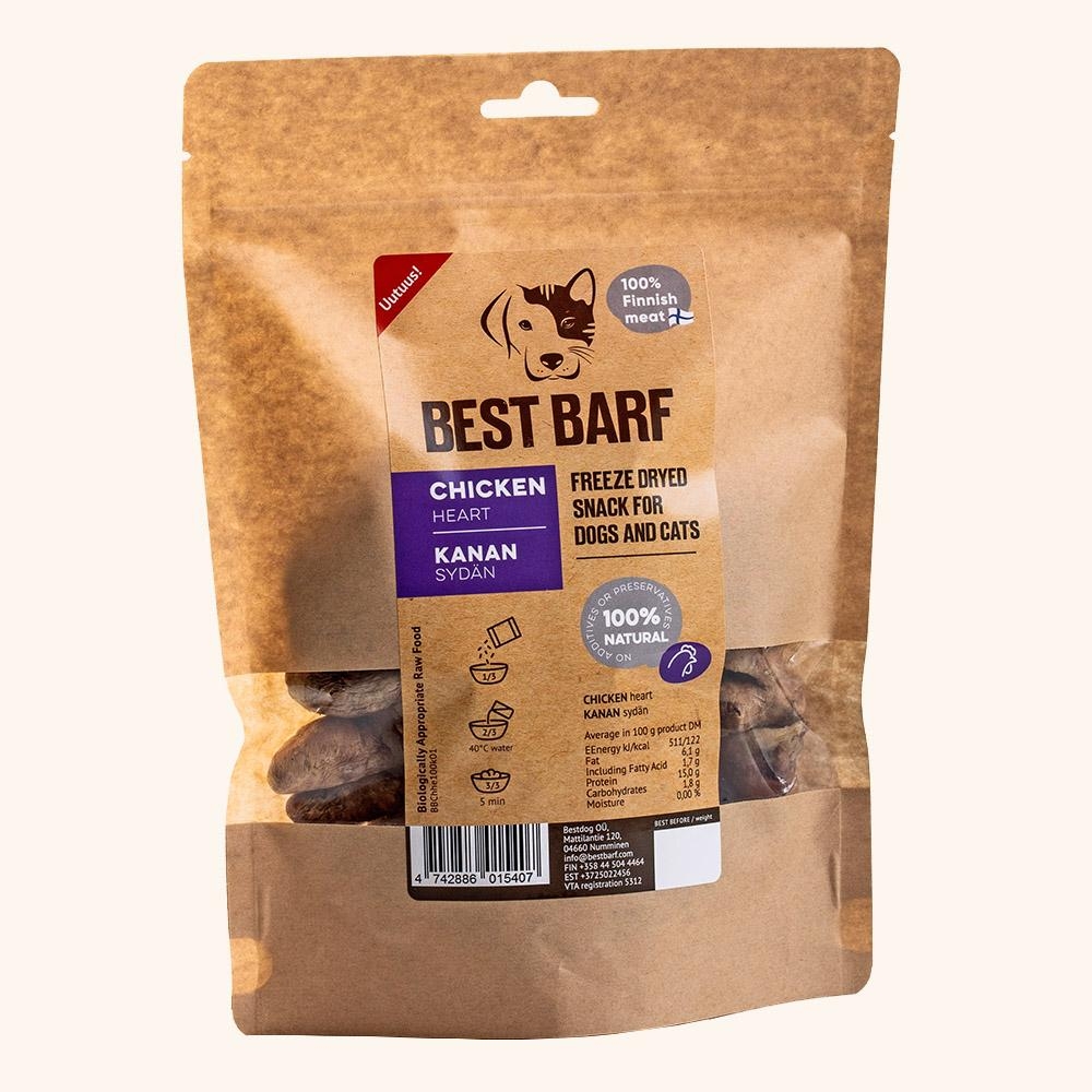 BEST BARF liofilizētas vistu sirdis 100g - Produkta attēls 2