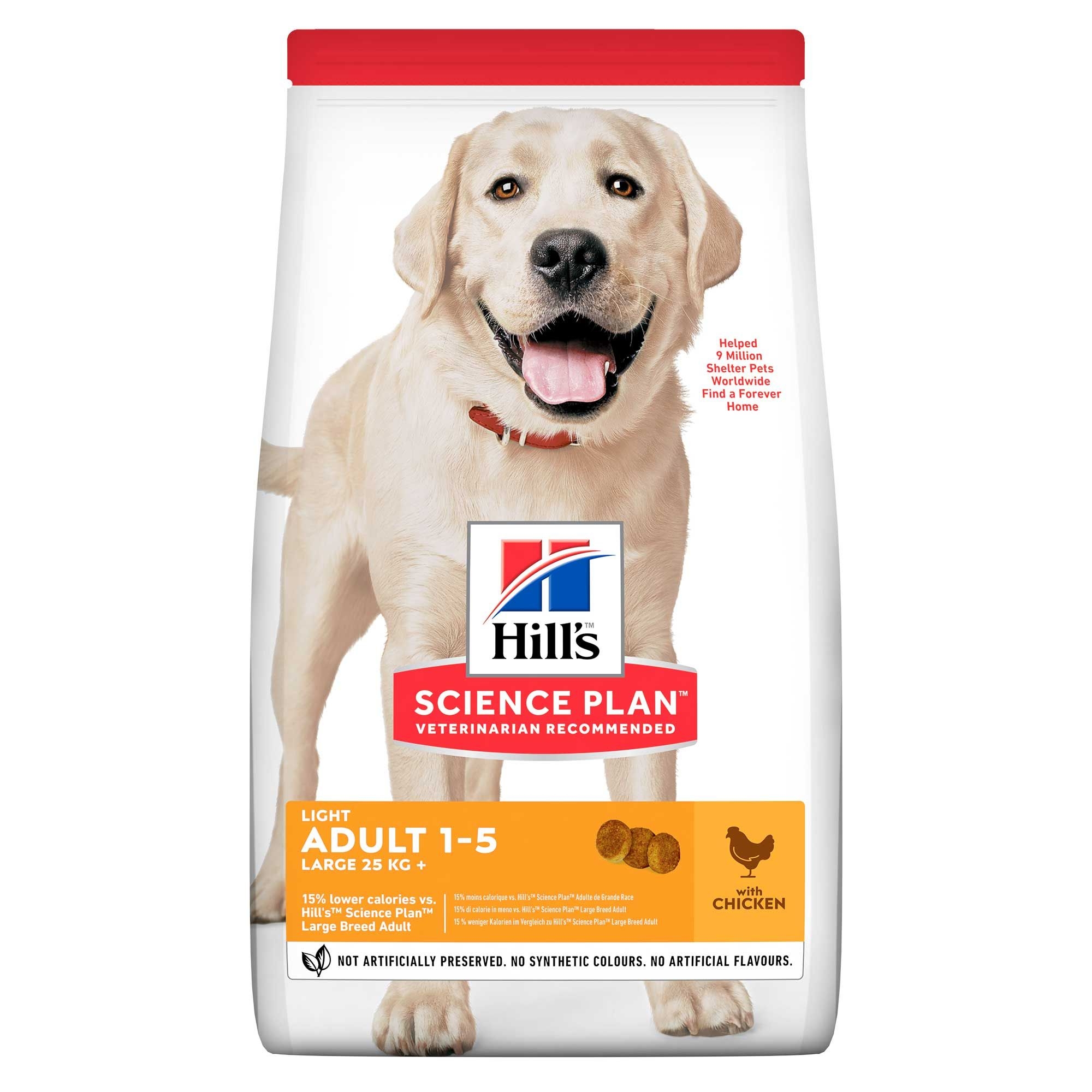HILL'S SP Adult Light Large sausā barība suņiem, vista,14kg - Produkta attēls 2