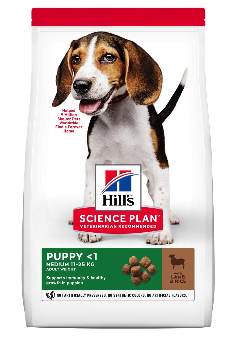 Hills sausā barība vidējas šķirnes kucēniem ar jēru un rīsiem, 14kg - Produkta attēls 2