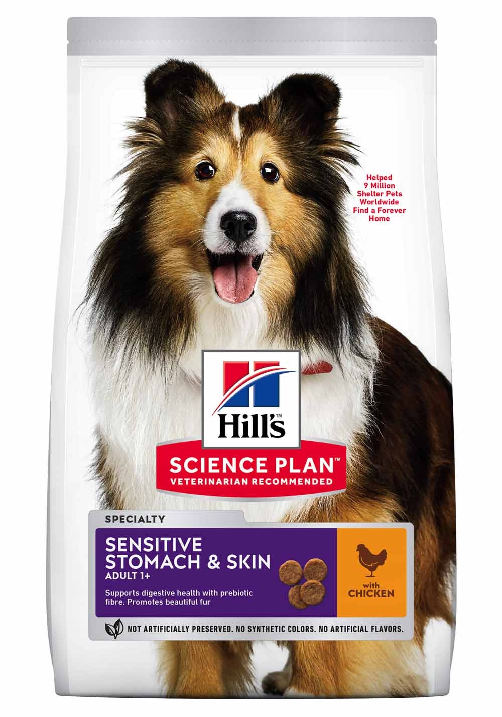 HILL'S SP Sensitive Stomach&Skin Med sausā barība suņiem, vista, 2,5kg - Produkta attēls 2