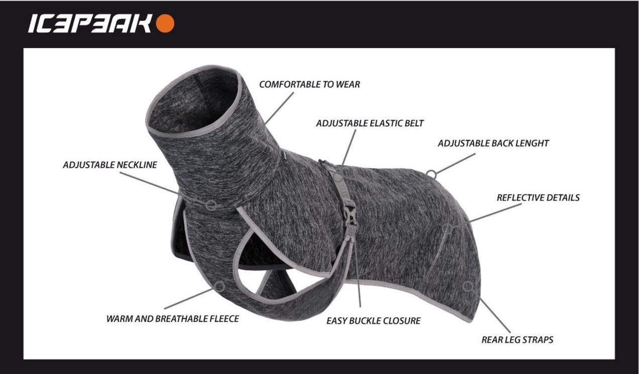 ICEPEAK Flen Midlayer jaka suņiem, XL, melna - Produkta attēls 4